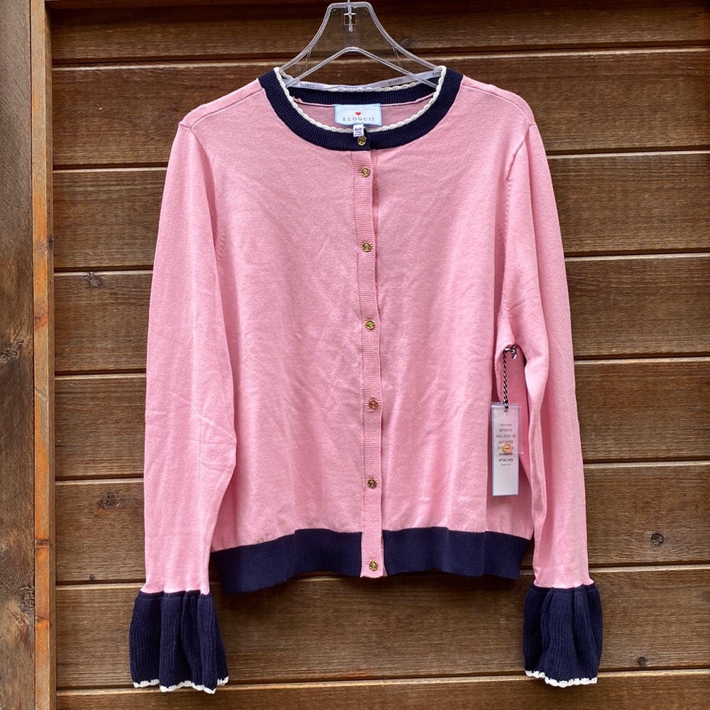 Draper James x Eloquii pink cardigan